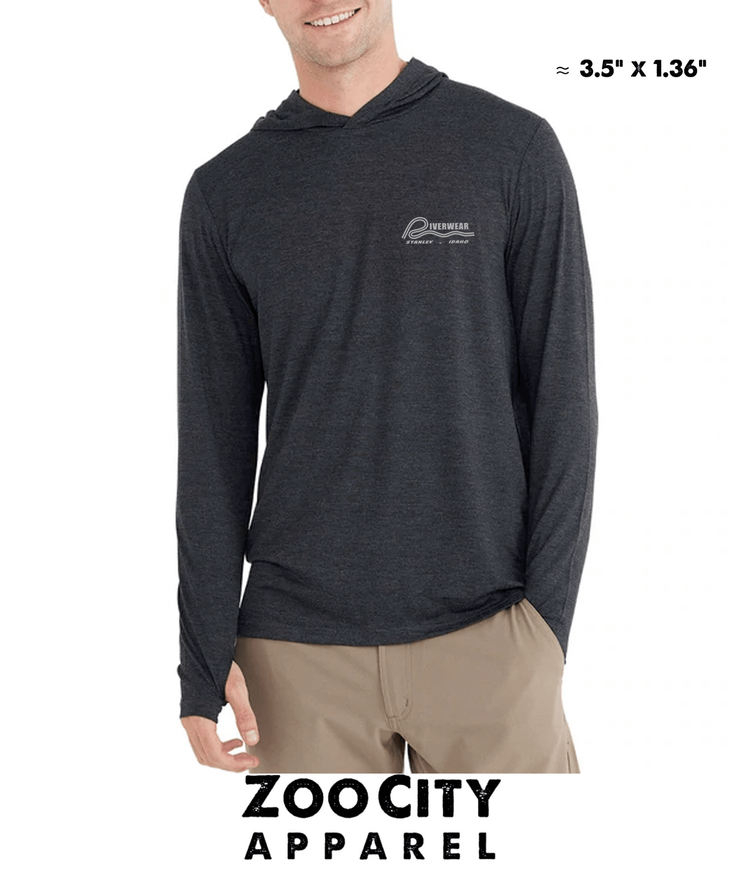 MEN'S CUSTOM FREE FLY BAMBOO SHADE HOODY - RIVERWEAR STANLEY IDAHO - ART by ERIK EXETER